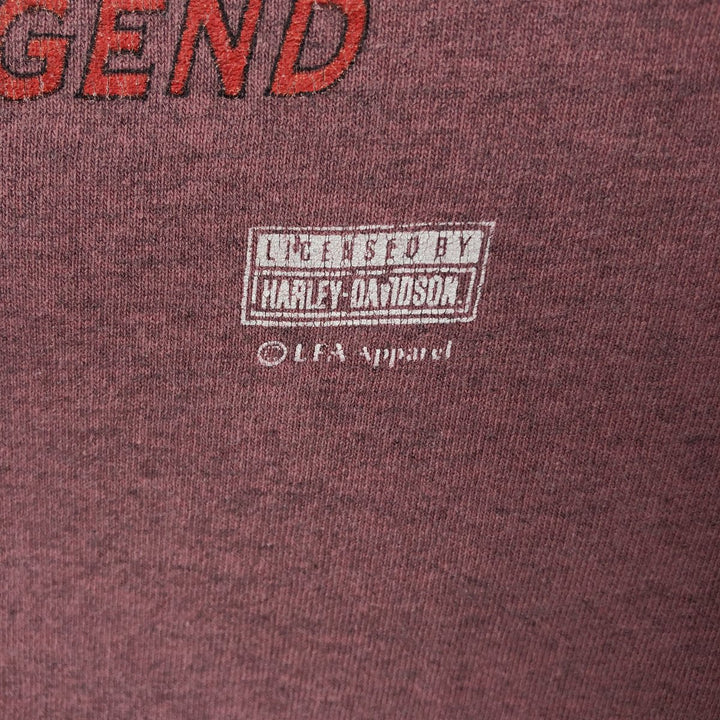 Harley-Davidson Mock Neck Motorcycle Long-Sleeve T-Shirt, Made in USA, Men's Size XL (approx.) unclear red type Vintage Second Hand