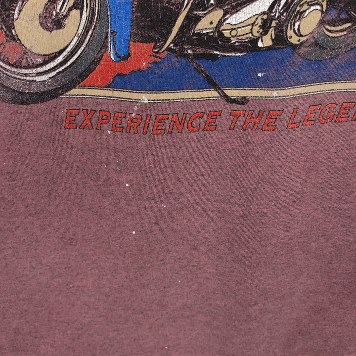 Harley-Davidson Mock Neck Motorcycle Long-Sleeve T-Shirt, Made in USA, Men's Size XL (approx.) unclear red type Vintage Second Hand