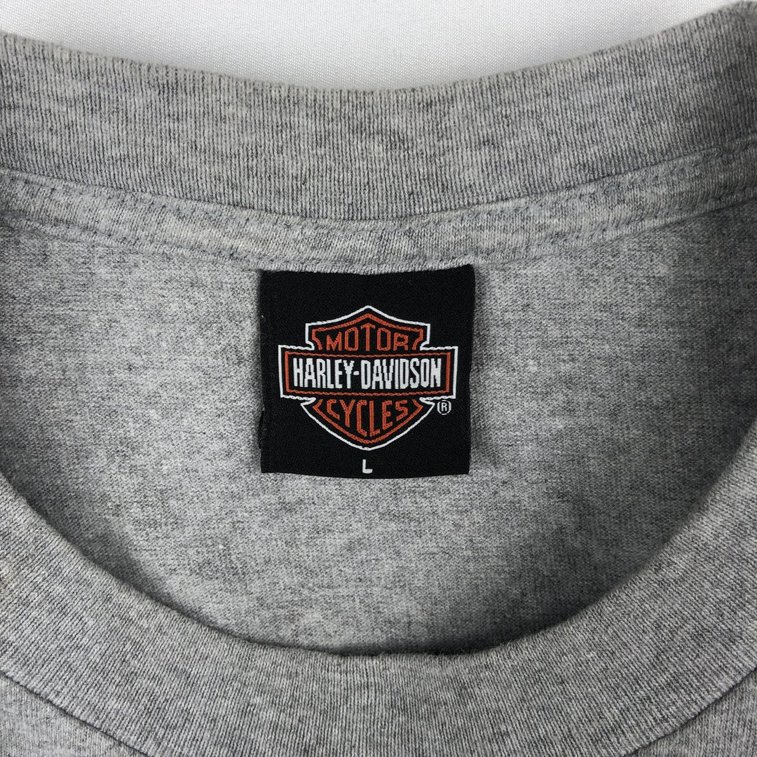 Harley-Davidson Long Sleeve T-Shirt, Men's Size L cotton gray type Vintage Second Hand
