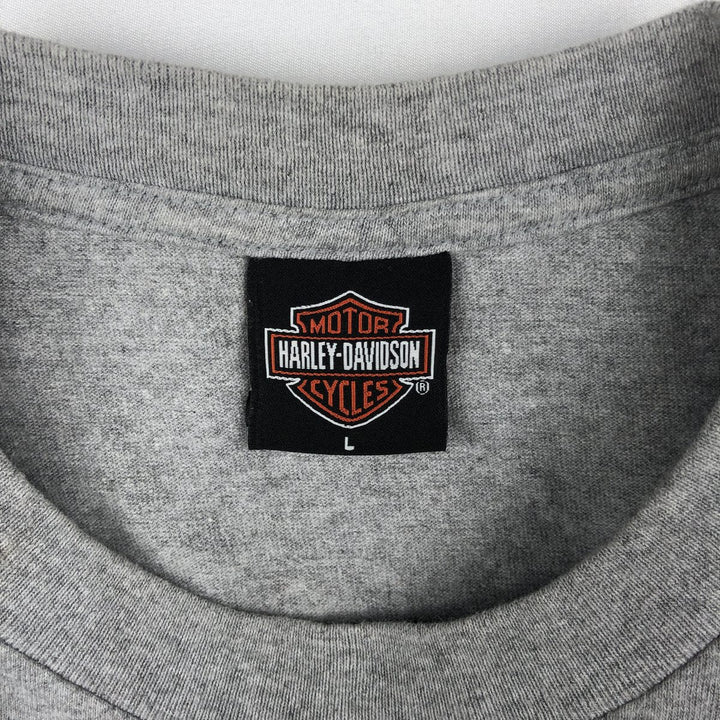 Harley-Davidson Long Sleeve T-Shirt, Men's Size L cotton gray type Vintage Second Hand
