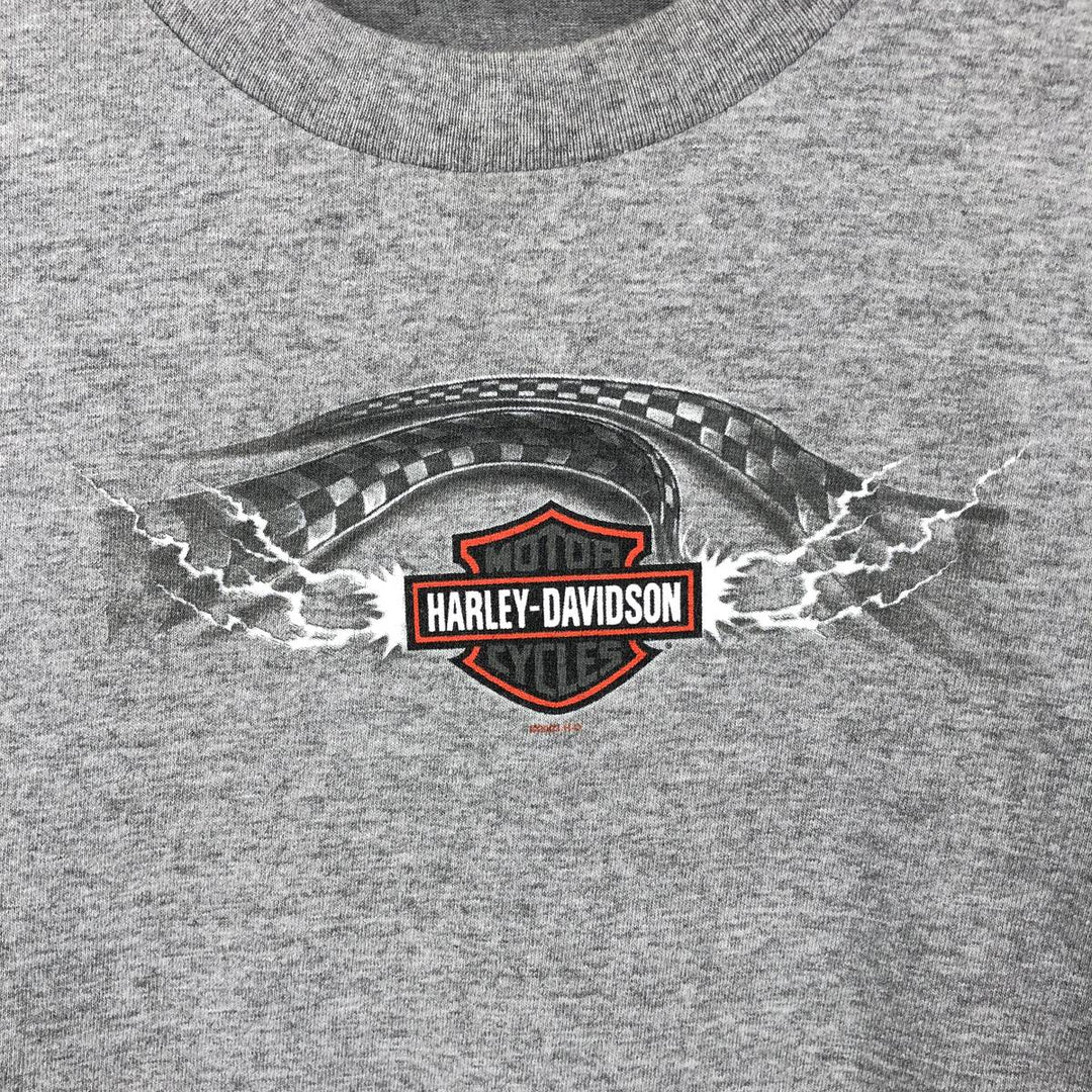 Harley-Davidson Long Sleeve T-Shirt, Men's Size L cotton gray type Vintage Second Hand