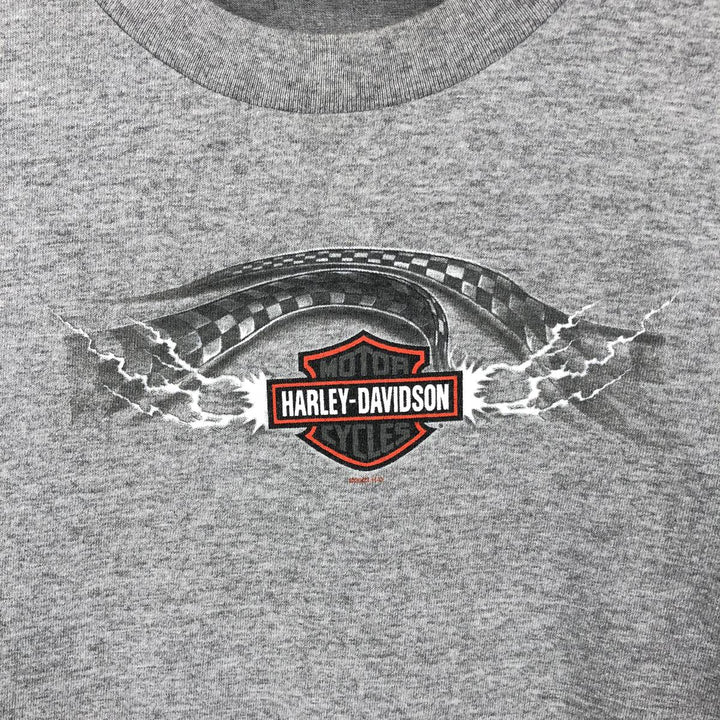 Harley-Davidson Long Sleeve T-Shirt, Men's Size L cotton gray type Vintage Second Hand