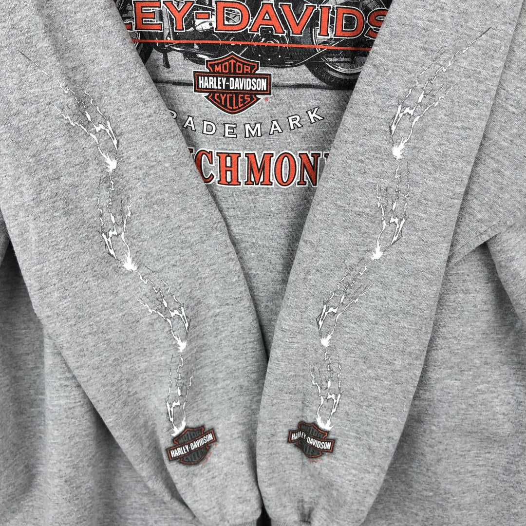 Harley-Davidson Long Sleeve T-Shirt, Men's Size L cotton gray type Vintage Second Hand
