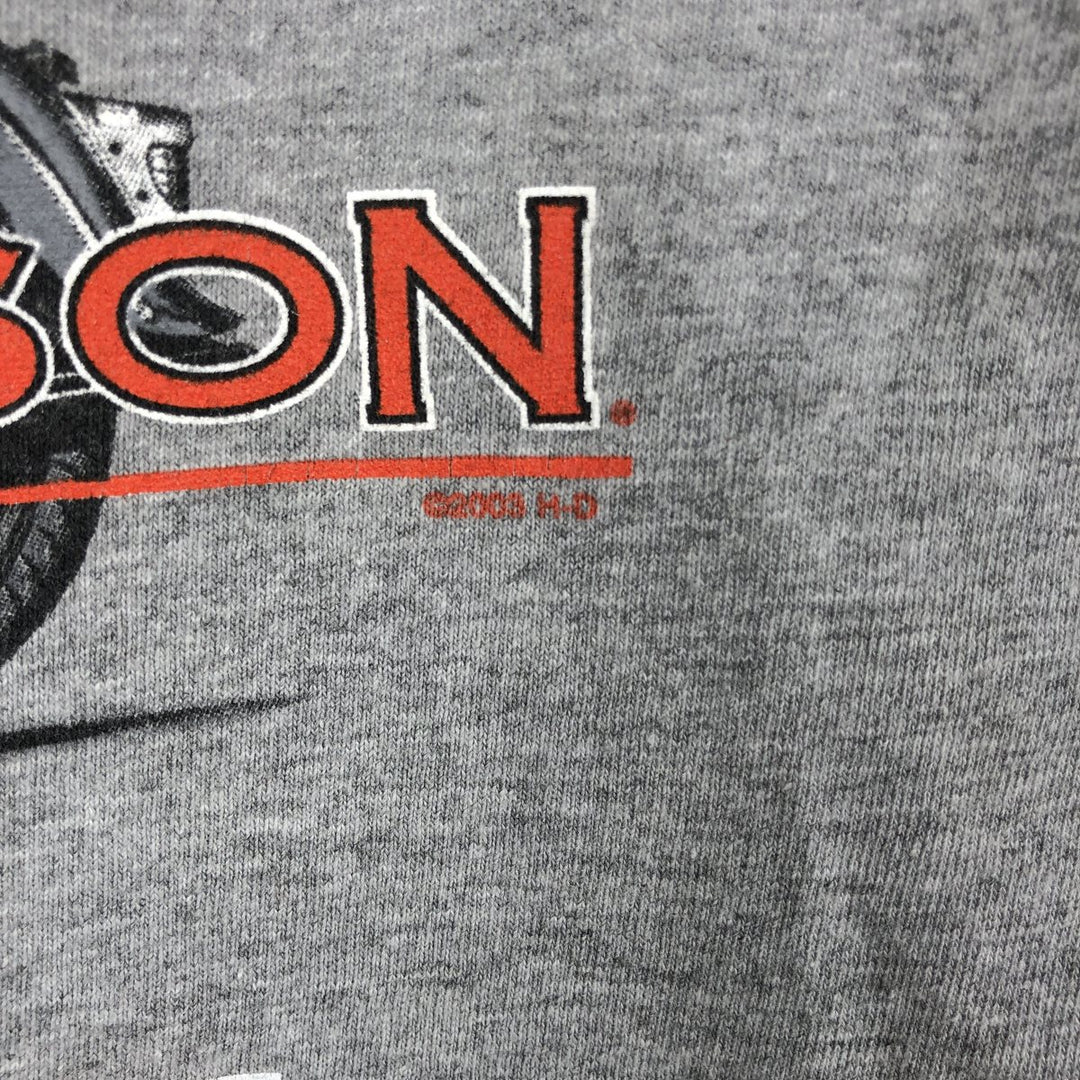 Harley-Davidson Long Sleeve T-Shirt, Men's Size L cotton gray type Vintage Second Hand
