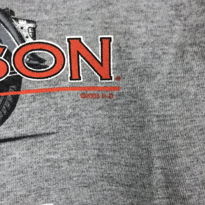 Harley-Davidson Long Sleeve T-Shirt, Men's Size L cotton gray type Vintage Second Hand