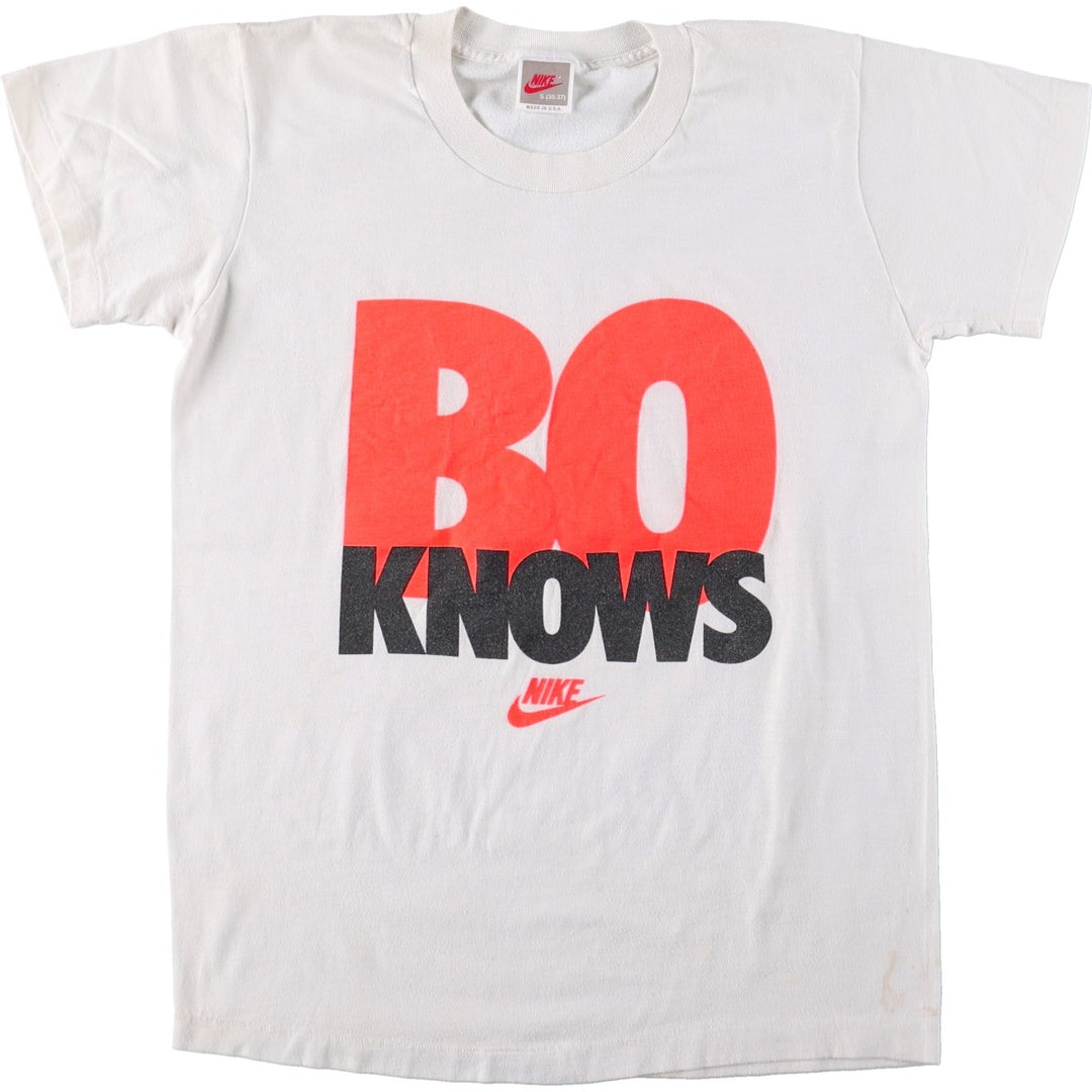 90'S Nike Silver Tag Printed T-Shirt, Made in USA, Men's Size S (Equivalent), Vintage polyester white type Vintage Second Hand
