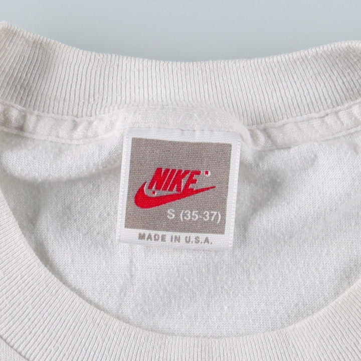 90'S Nike Silver Tag Printed T-Shirt, Made in USA, Men's Size S (Equivalent), Vintage polyester white type Vintage Second Hand