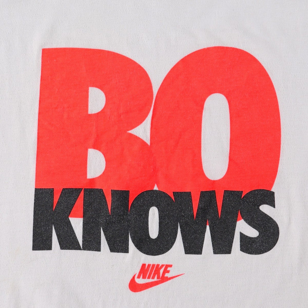 90'S Nike Silver Tag Printed T-Shirt, Made in USA, Men's Size S (Equivalent), Vintage polyester white type Vintage Second Hand