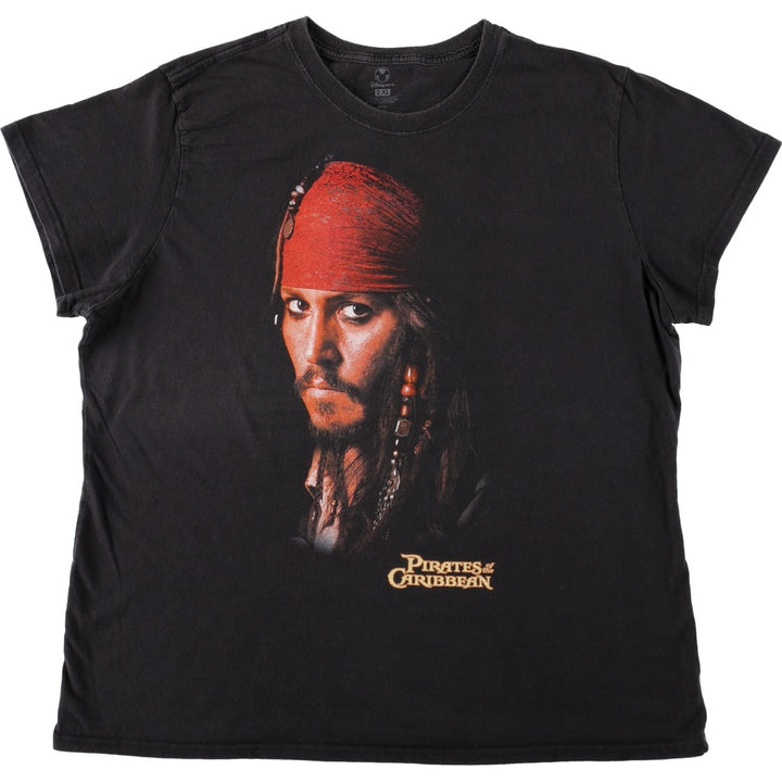 Disney Store Pirates of the Caribbean Movie T-Shirt (Men's XXL equivalent) cotton black type Vintage Second Hand