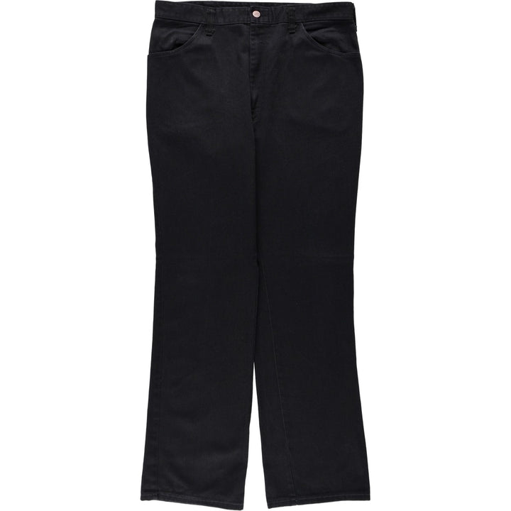 70s-80'S Dickies work pants, small tag, made in USA, men's size W34 equivalent, vintage. polyester black type Vintage Second Hand