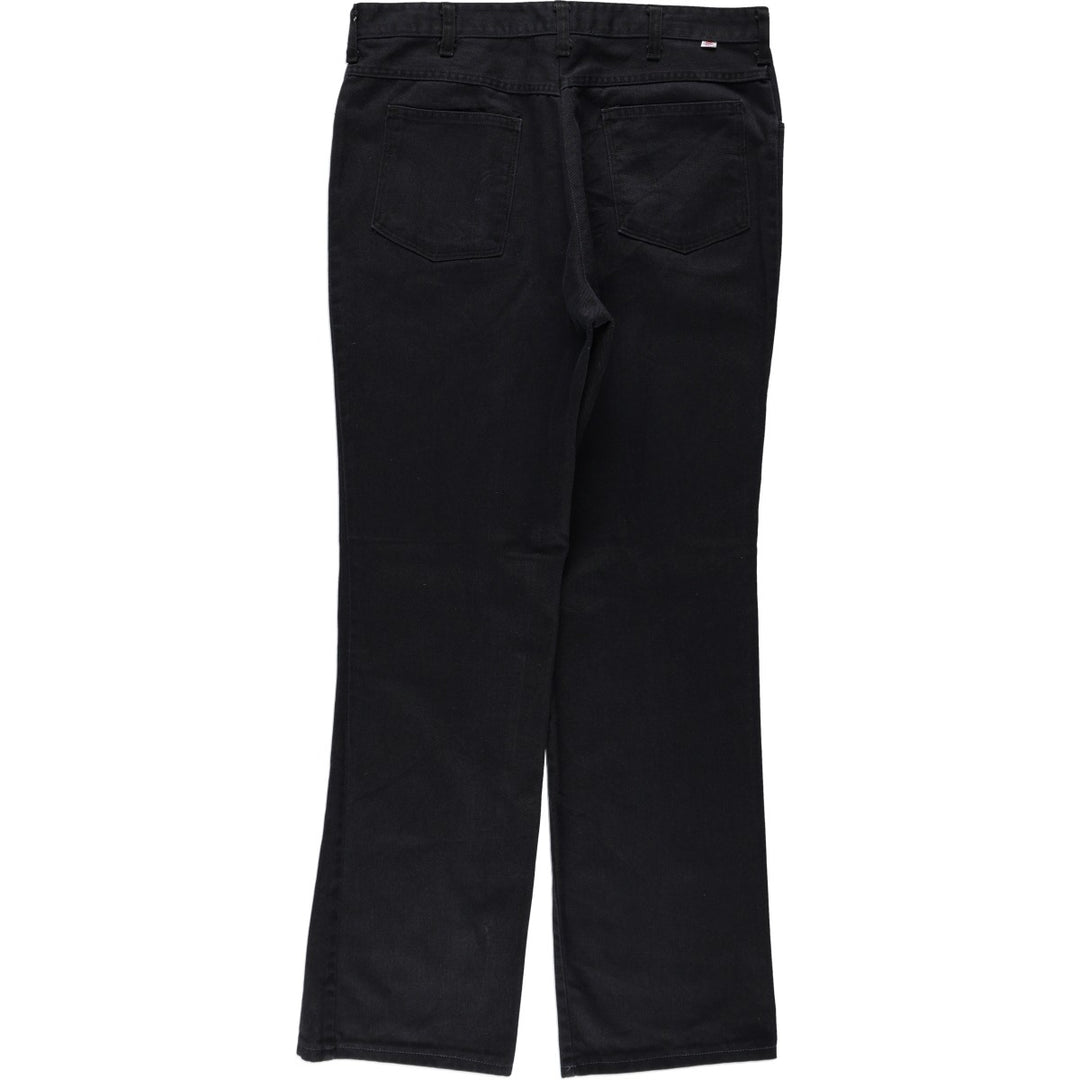 70s-80'S Dickies work pants, small tag, made in USA, men's size W34 equivalent, vintage. polyester black type Vintage Second Hand