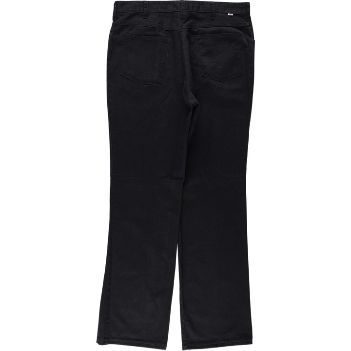 70s-80'S Dickies work pants, small tag, made in USA, men's size W34 equivalent, vintage. polyester black type Vintage Second Hand
