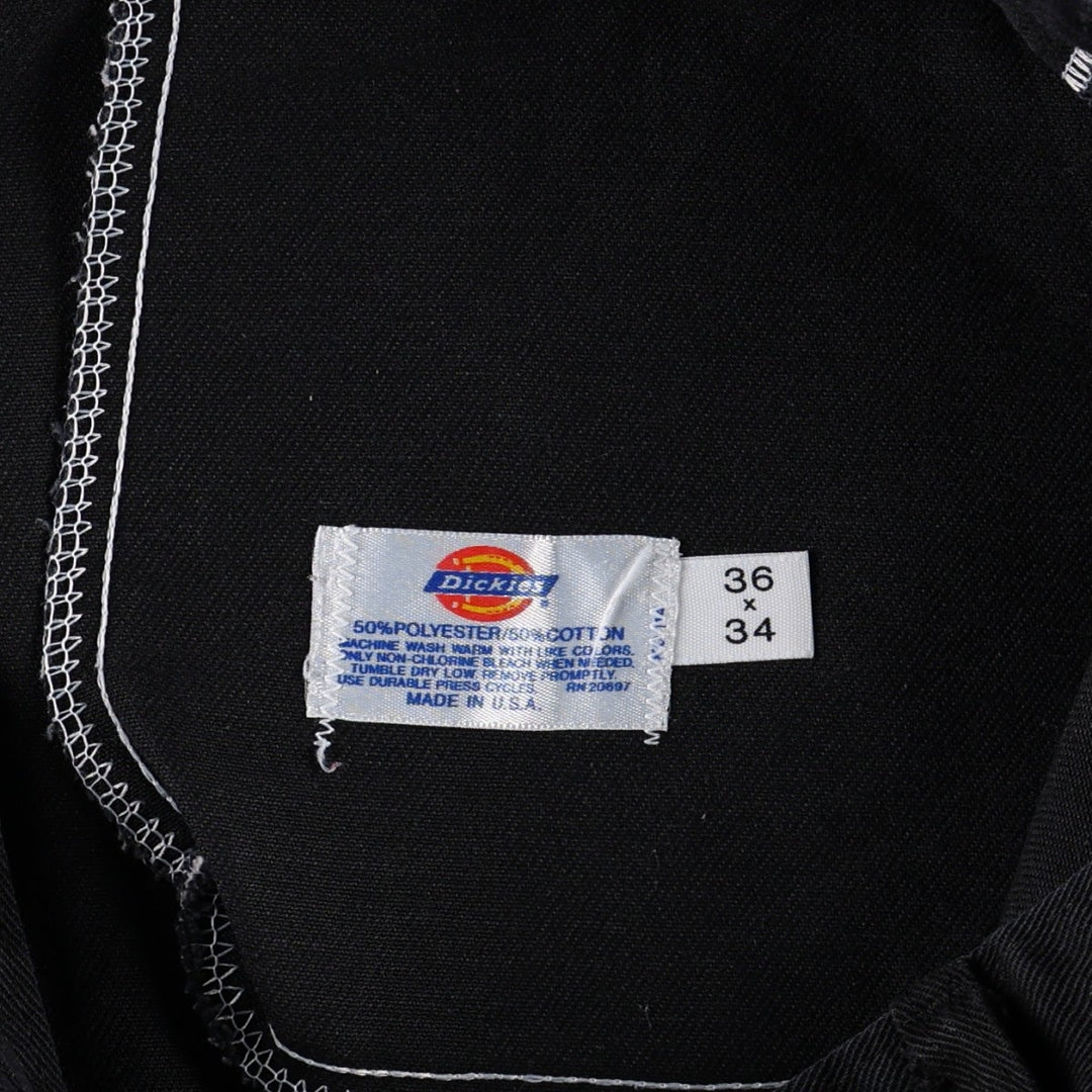 70s-80'S Dickies work pants, small tag, made in USA, men's size W34 equivalent, vintage. polyester black type Vintage Second Hand