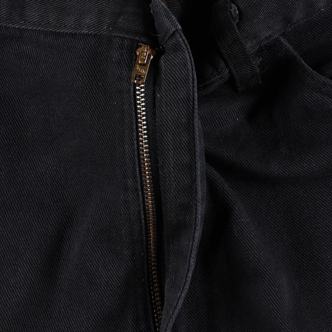 70s-80'S Dickies work pants, small tag, made in USA, men's size W34 equivalent, vintage. polyester black type Vintage Second Hand