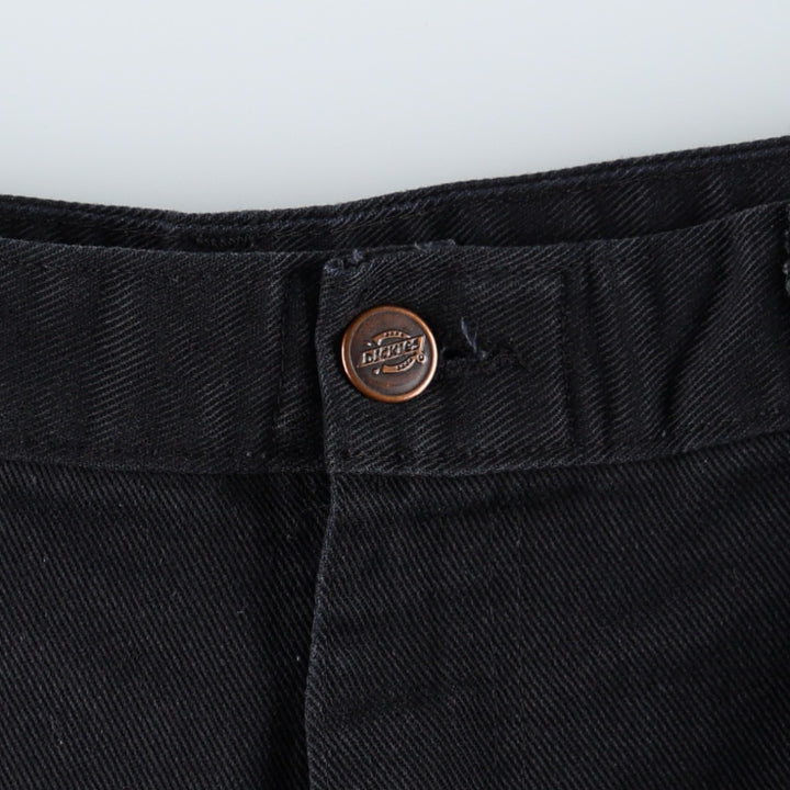 70s-80'S Dickies work pants, small tag, made in USA, men's size W34 equivalent, vintage. polyester black type Vintage Second Hand