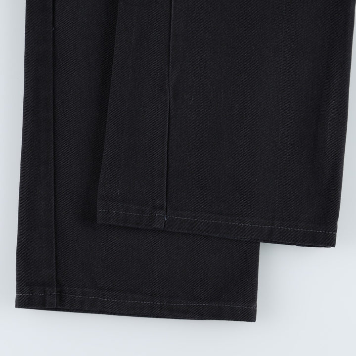 70s-80'S Dickies work pants, small tag, made in USA, men's size W34 equivalent, vintage. polyester black type Vintage Second Hand