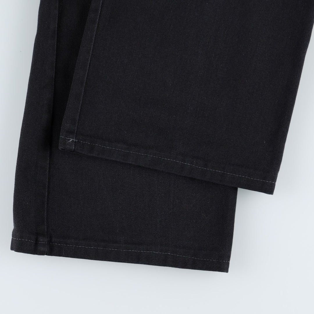 70s-80'S Dickies work pants, small tag, made in USA, men's size W34 equivalent, vintage. polyester black type Vintage Second Hand