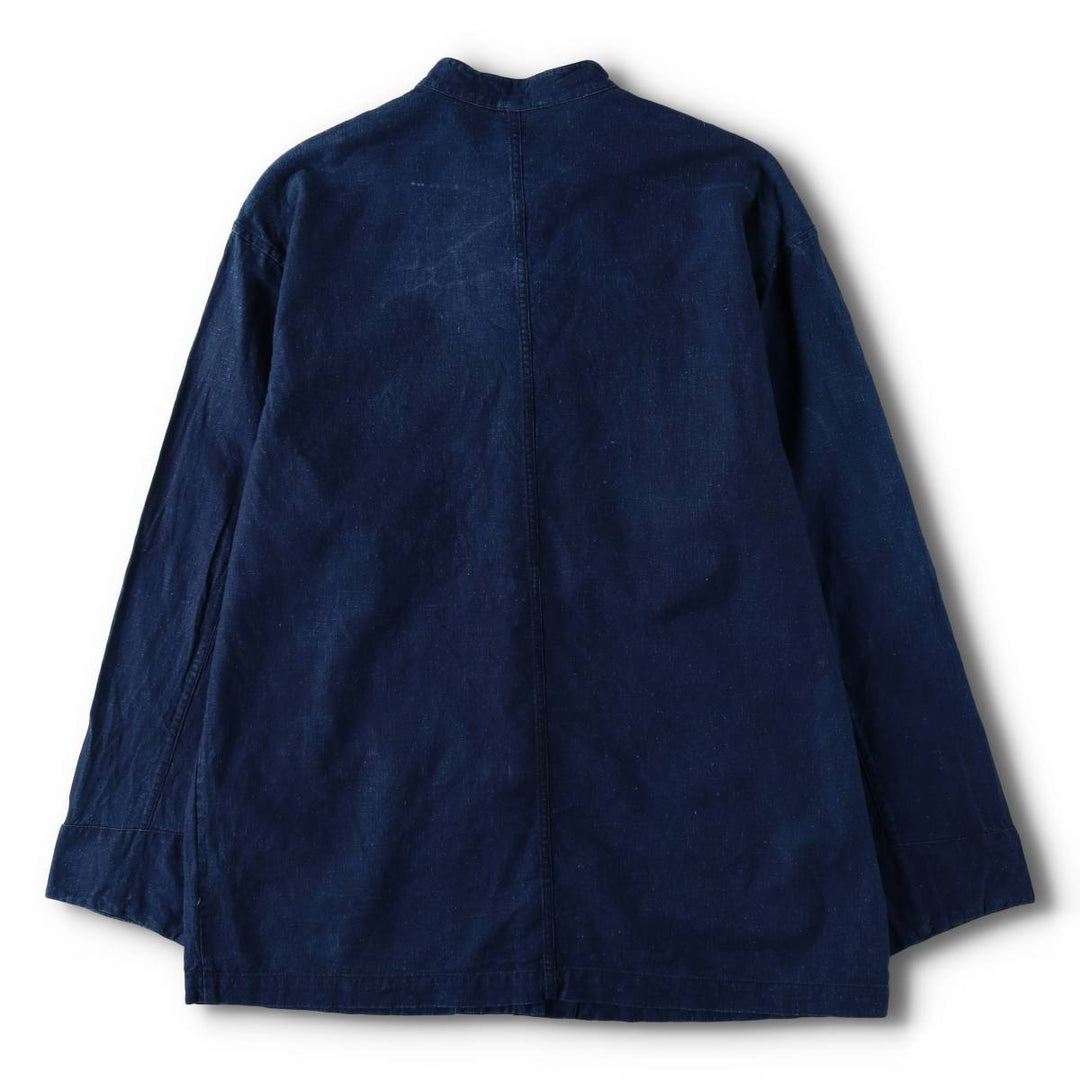 1950s-1960'S Mao Collar China Jacket, French Workwear, Men's Size XL (Equivalent), Vintage unclear Navy blue Vintage Second Hand
