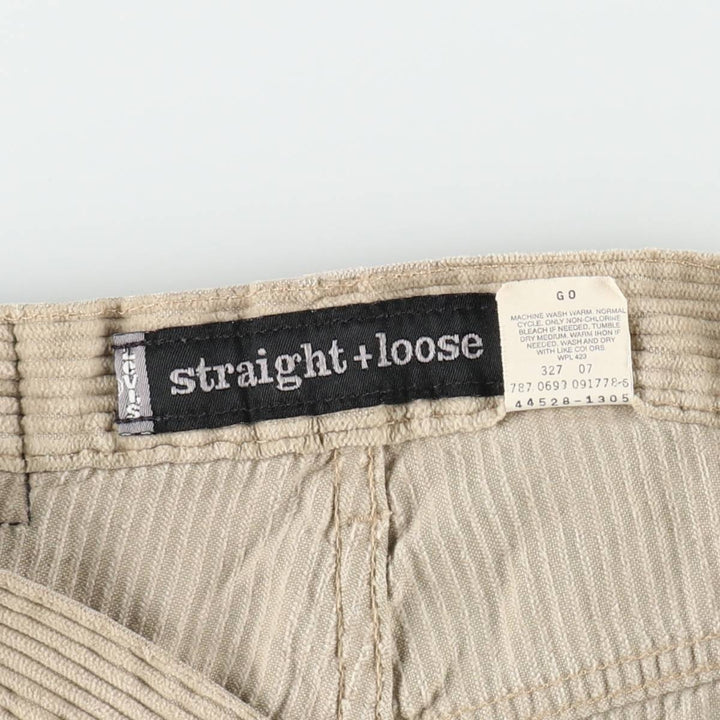 90'S Levi's Silver Tab Straight Loose Corduroy Pants, Men's W31 (approx.), Vintage cotton Beige type Vintage Second Hand