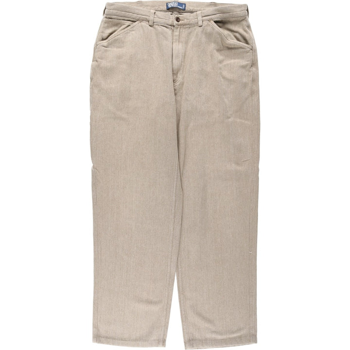 Ralph Lauren POLO by Ralph Lauren herringbone painter pants, men's size W36 (approx.) cotton Beige type Vintage Second Hand