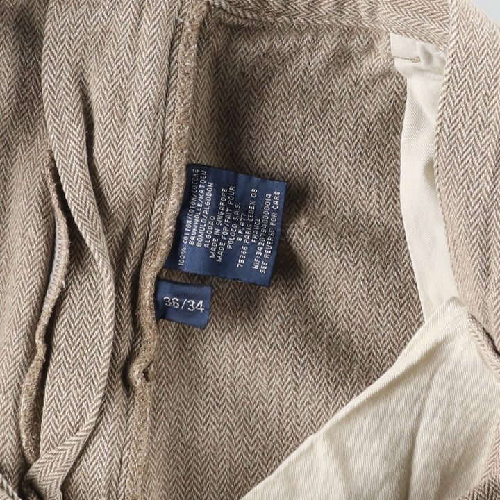 Ralph Lauren POLO by Ralph Lauren herringbone painter pants, men's size W36 (approx.) cotton Beige type Vintage Second Hand