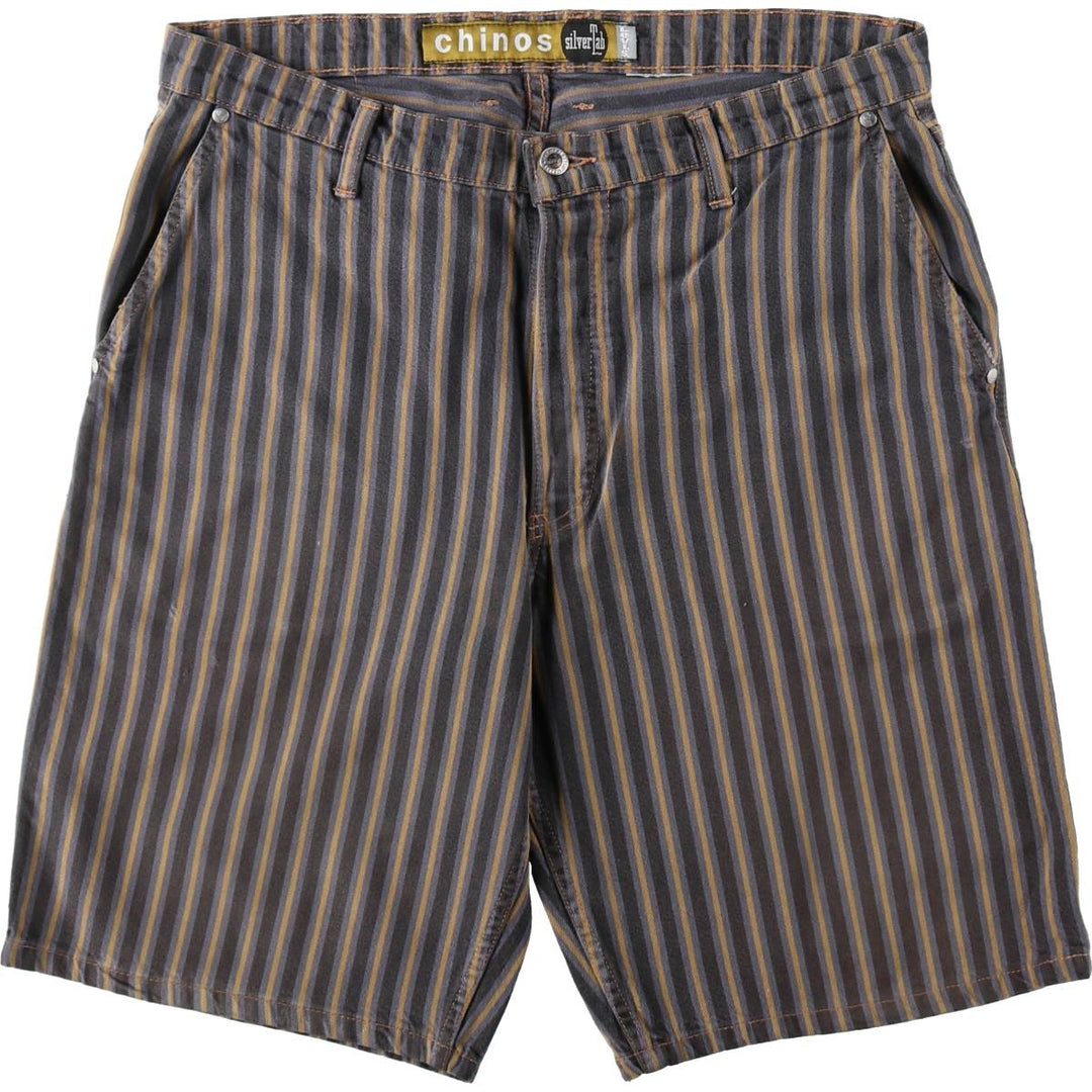 90'S Levi's Silver Tab Chinos Stripe Pattern Chino Shorts, Men's Size W34 (approx.), Vintage unclear Charcoal Vintage Second Hand