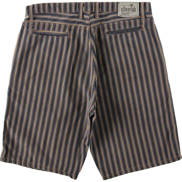 90'S Levi's Silver Tab Chinos Stripe Pattern Chino Shorts, Men's Size W34 (approx.), Vintage unclear Charcoal Vintage Second Hand