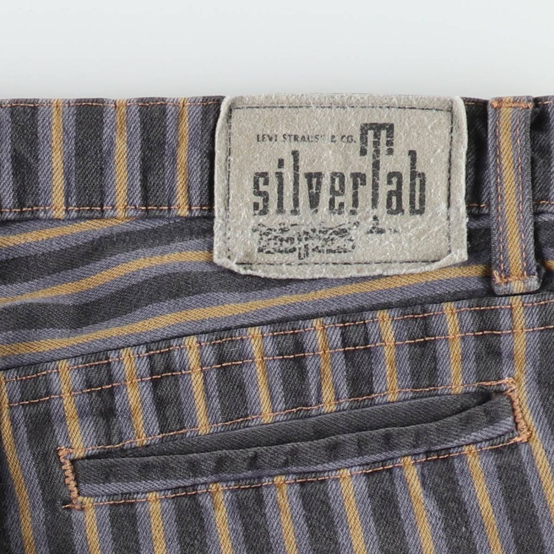90'S Levi's Silver Tab Chinos Stripe Pattern Chino Shorts, Men's Size W34 (approx.), Vintage unclear Charcoal Vintage Second Hand