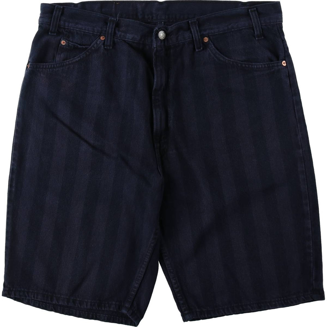 90'S Levi's 36550-2459 Stripe Pattern Orange Tab Black Denim Shorts, Made in USA, Men's W38 (approx.) cotton black type Vintage Second Hand