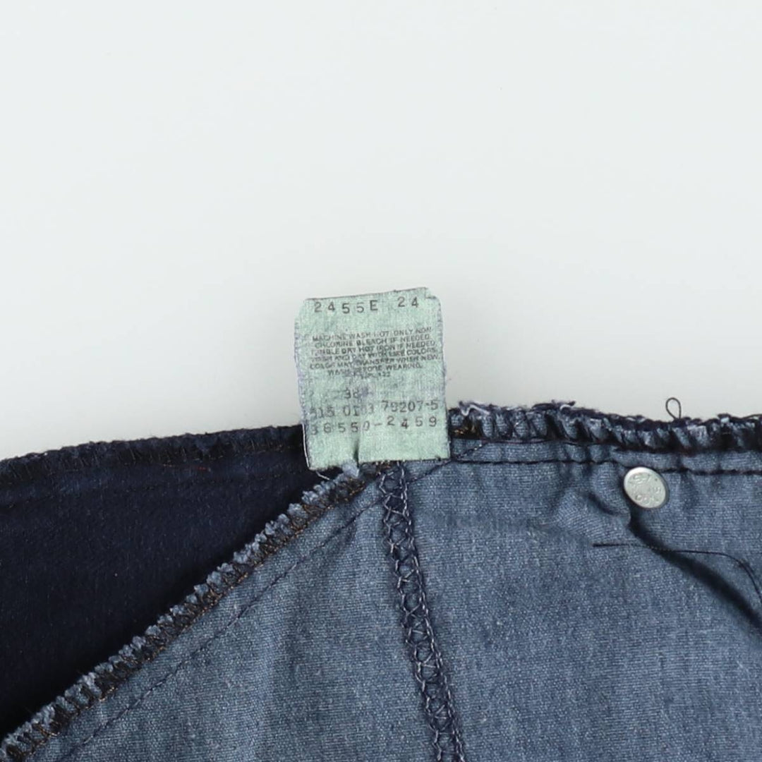 90'S Levi's 36550-2459 Stripe Pattern Orange Tab Black Denim Shorts, Made in USA, Men's W38 (approx.) cotton black type Vintage Second Hand