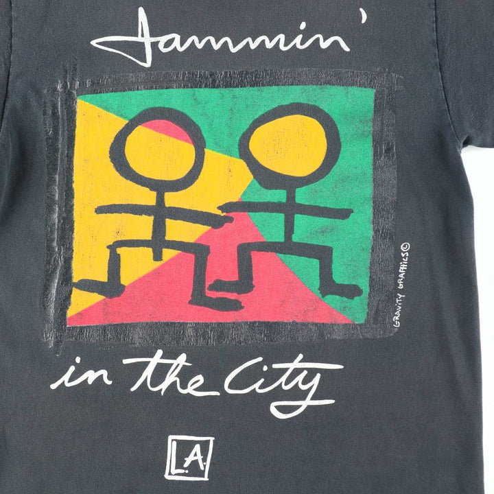 90'S Gravity Graphics Art T-shirt, Made in USA, Men's Size M (approx.), Vintage cotton black type Vintage Second Hand