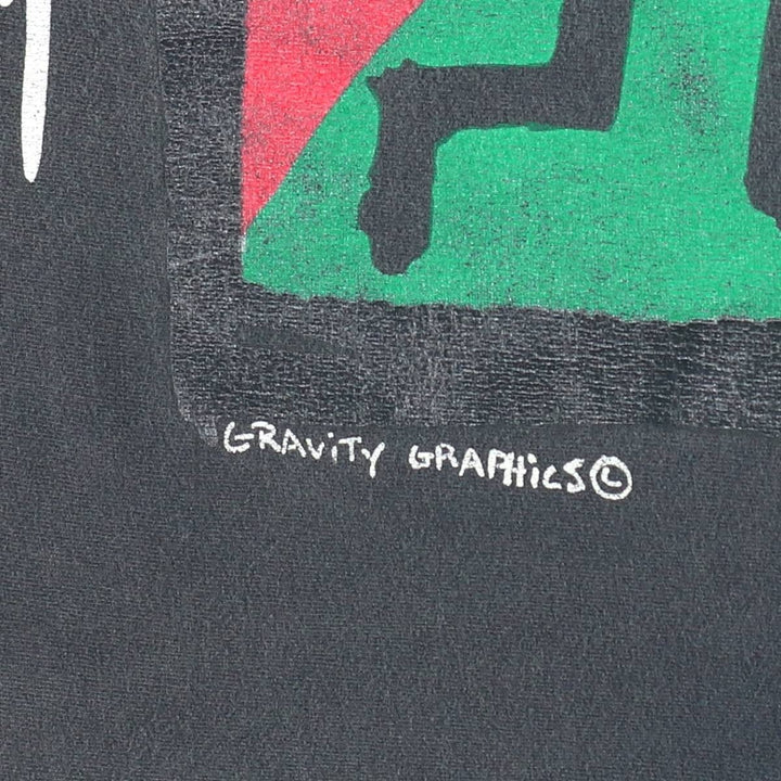 90'S Gravity Graphics Art T-shirt, Made in USA, Men's Size M (approx.), Vintage cotton black type Vintage Second Hand