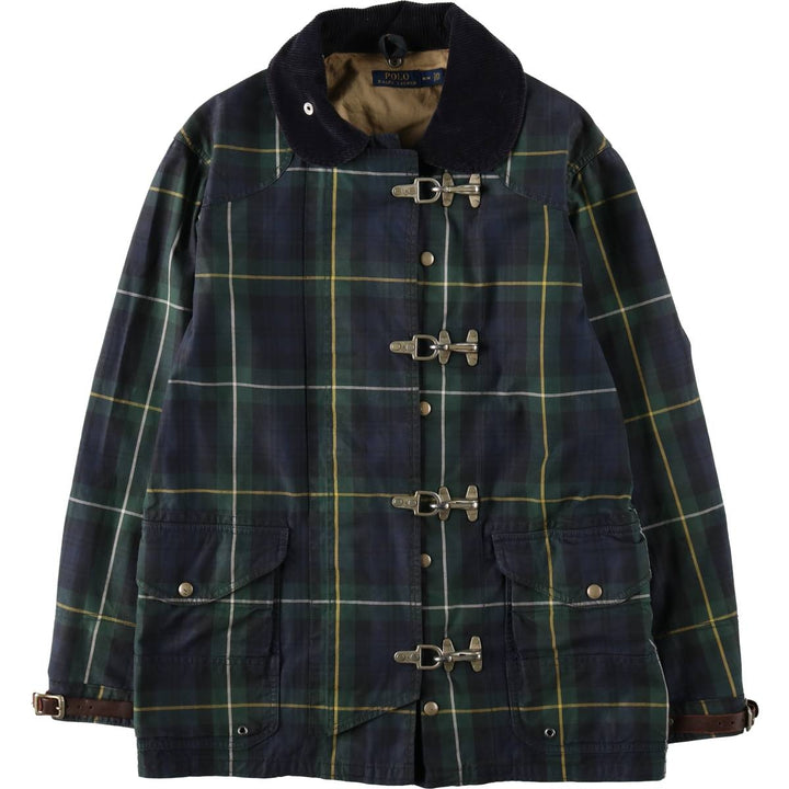 Ralph Lauren POLO RALPH LAUREN Check Pattern Fireman Jacket, Men's Size M (approx.) cotton Green type dark green Vintage Second Hand