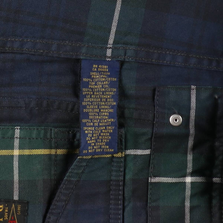 Ralph Lauren POLO RALPH LAUREN Check Pattern Fireman Jacket, Men's Size M (approx.) cotton Green type dark green Vintage Second Hand