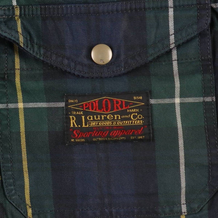 Ralph Lauren POLO RALPH LAUREN Check Pattern Fireman Jacket, Men's Size M (approx.) cotton Green type dark green Vintage Second Hand