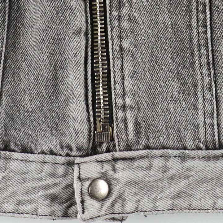 90'S MASH Double Rider Jacket Type Denim Jacket, Made in Italy, Men's Size L (Equivalent), Vintage cotton gray type Vintage Second Hand