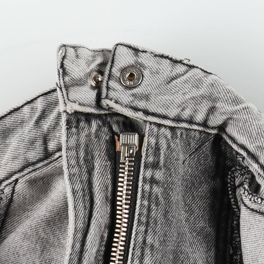 90'S MASH Double Rider Jacket Type Denim Jacket, Made in Italy, Men's Size L (Equivalent), Vintage cotton gray type Vintage Second Hand