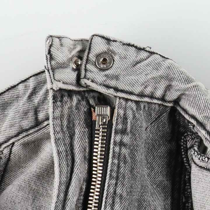90'S MASH Double Rider Jacket Type Denim Jacket, Made in Italy, Men's Size L (Equivalent), Vintage cotton gray type Vintage Second Hand