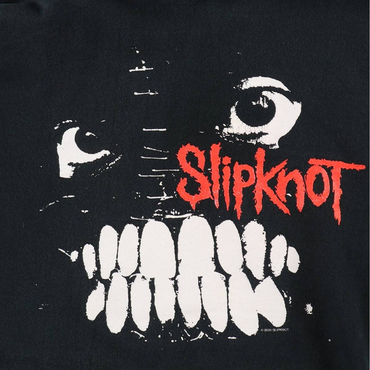 2000'S Hanes ULTIMATE COTTON Slipknot Band Sweatshirt Pullover Hoodie (Men's Size L) unclear black type Vintage Second Hand