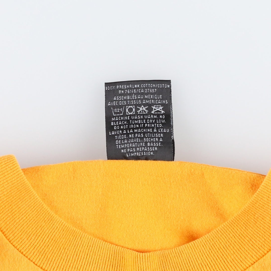 90s-00'S Rusty Fire Pattern Surf Skate Long-Sleeve T-Shirt (Men's Size L) cotton yellow type Vintage Second Hand