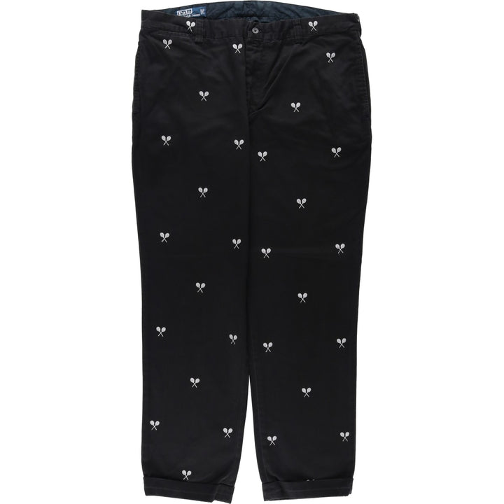 Ralph Lauren POLO by Ralph Lauren all-over print chino pants, men's size W38 (approx.) cotton black type Vintage Second Hand