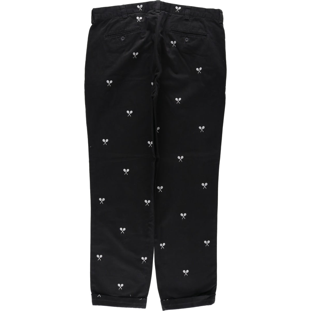 Ralph Lauren POLO by Ralph Lauren all-over print chino pants, men's size W38 (approx.) cotton black type Vintage Second Hand