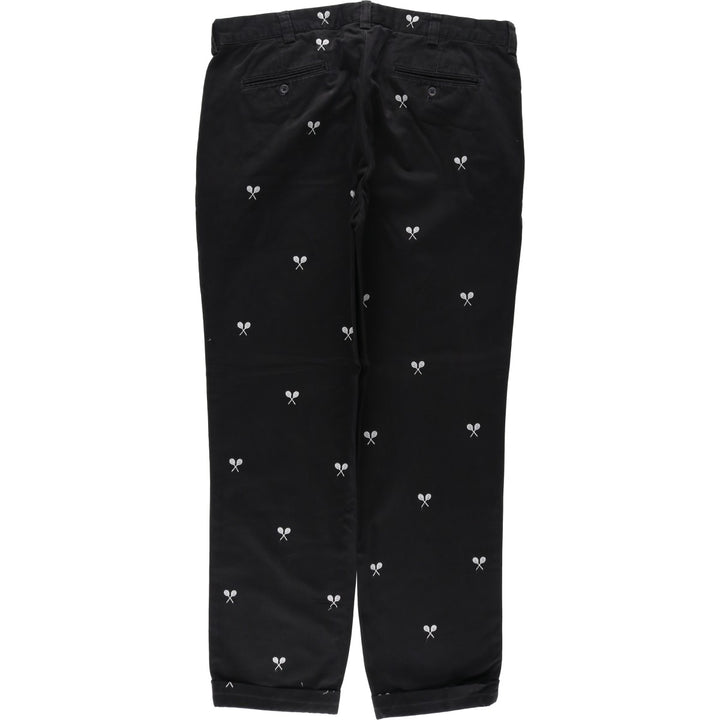 Ralph Lauren POLO by Ralph Lauren all-over print chino pants, men's size W38 (approx.) cotton black type Vintage Second Hand