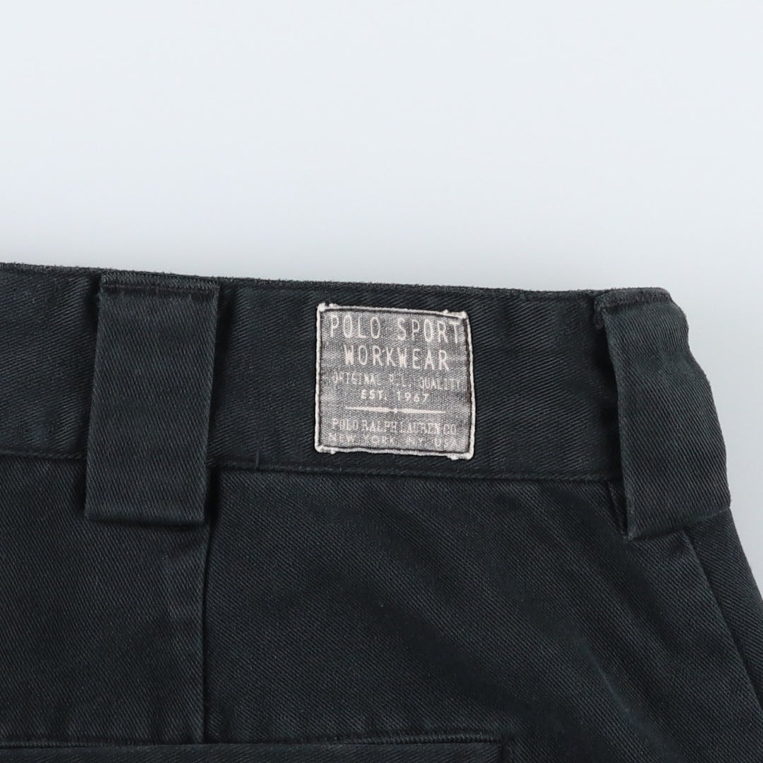 1990'S Ralph Lauren POLO SPORT work pants, men's size W34 (approx.), vintage. cotton black type Vintage Second Hand