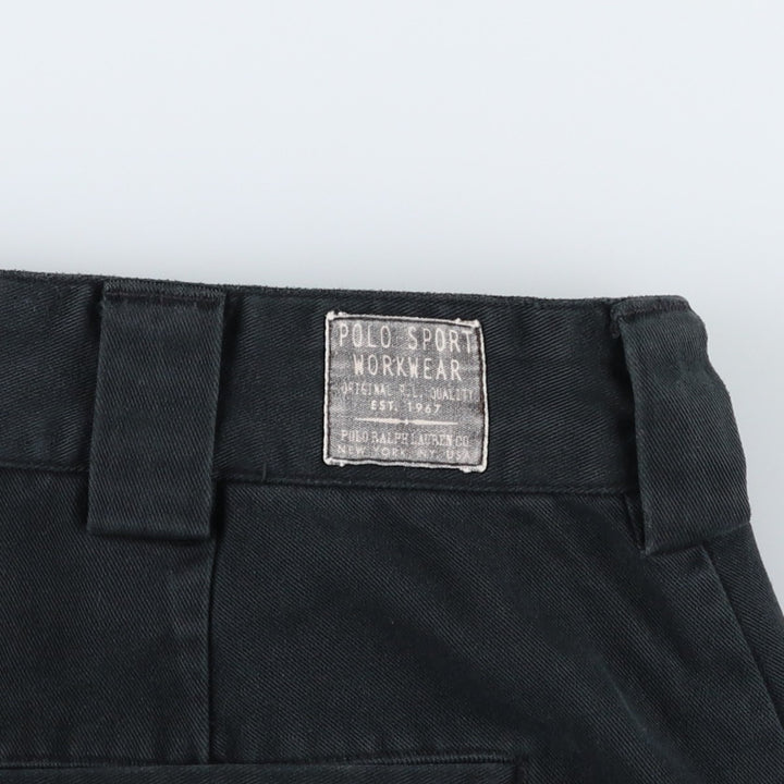 1990'S Ralph Lauren POLO SPORT work pants, men's size W34 (approx.), vintage. cotton black type Vintage Second Hand