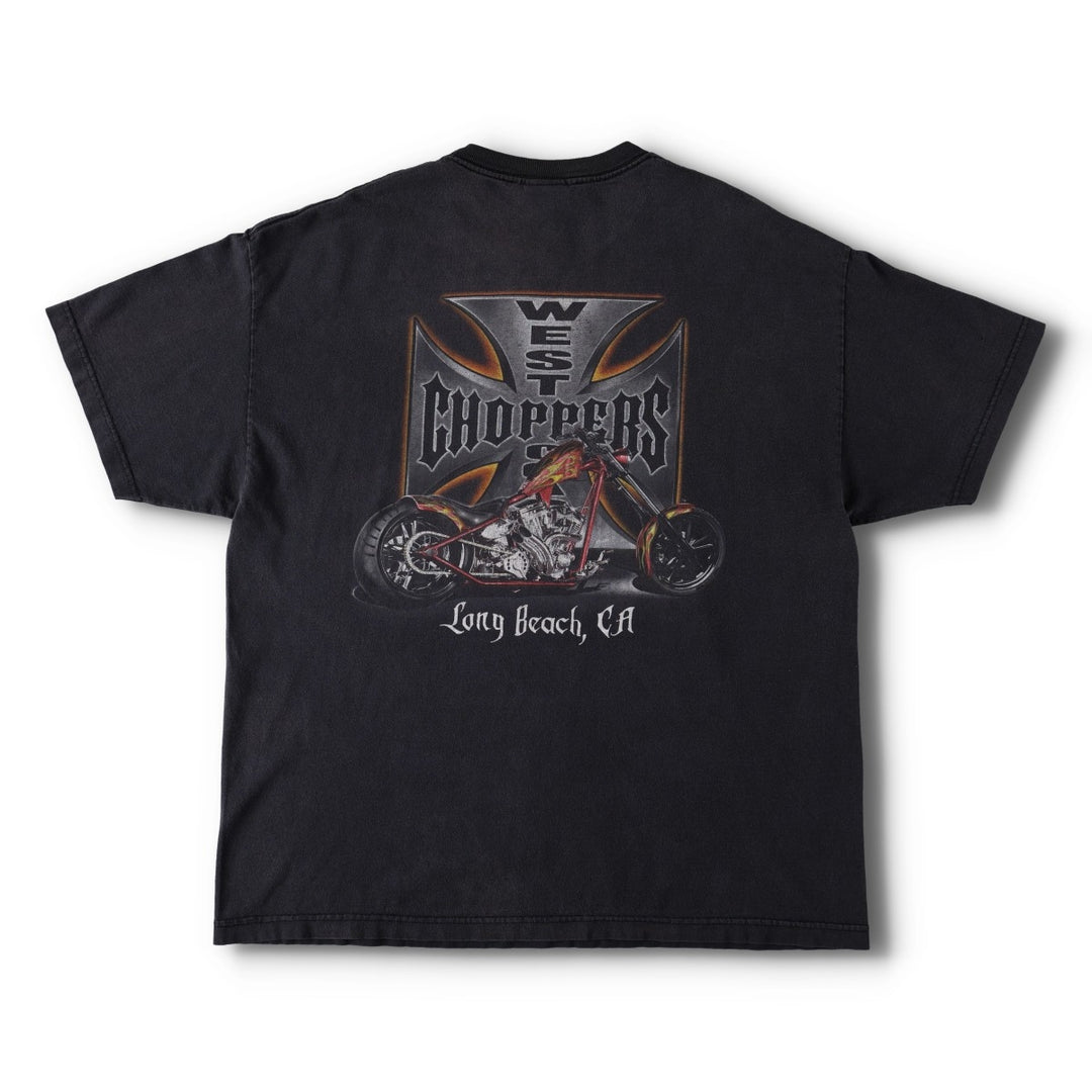 2000'S West Coast Choppers Motorcycle T-shirt, Men's XXL equivalent. cotton black type Vintage Second Hand
