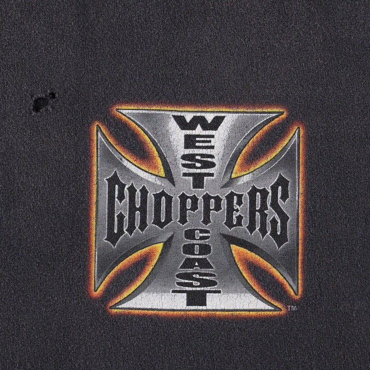 2000'S West Coast Choppers Motorcycle T-shirt, Men's XXL equivalent. cotton black type Vintage Second Hand