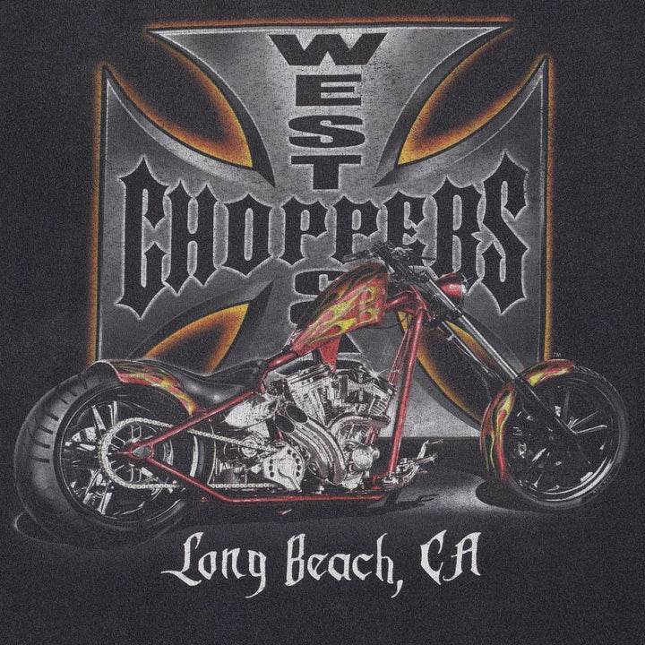 2000'S West Coast Choppers Motorcycle T-shirt, Men's XXL equivalent. cotton black type Vintage Second Hand
