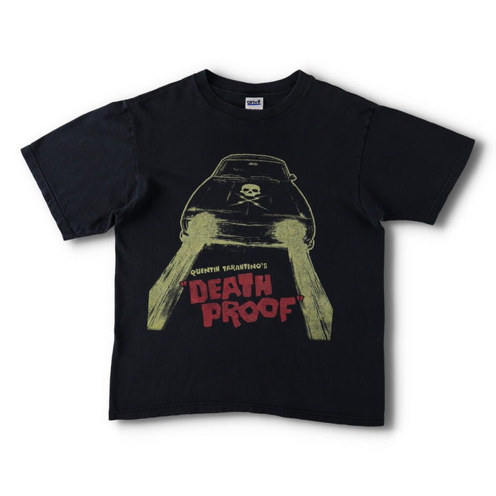 2000'S Anvil DEATH PROOF Skull Pattern Movie T-Shirt (Men's Size M) cotton black type Vintage Second Hand