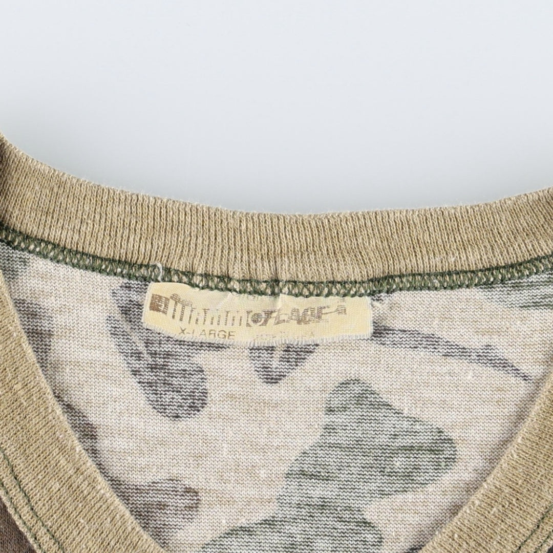 80'S MANMO FLAGE Nude Camo T-Shirt, Made in USA, Men's XL equivalent, Vintage unclear Beige type Vintage Second Hand